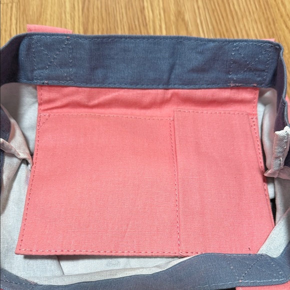 Blue Tote Bag with RV Print and Pink Handles - Picture 2 of 3